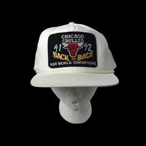 Vintage San Sun Chicago Bulls Hat 91-92 Back to Back NBA world Championship cap